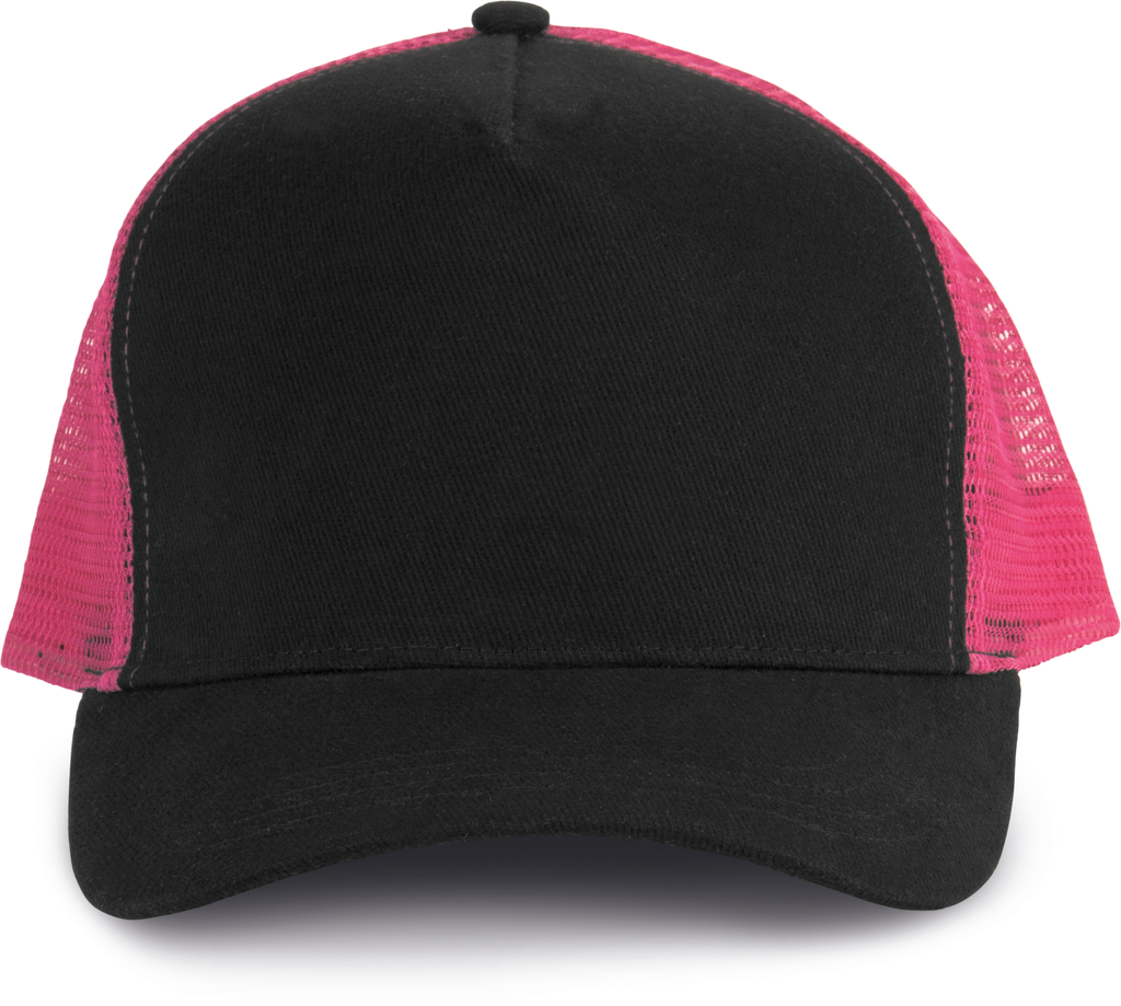[KP137_60388_49331] K-up Casquette trucker - 5 panneaux Black / Fuchsia (KP137)