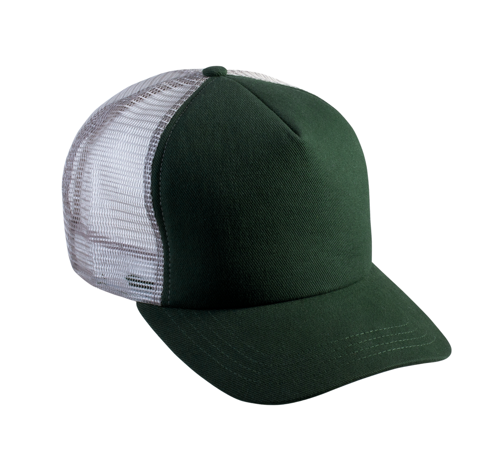 [KP137_49334_49331] K-up Casquette trucker - 5 panneaux Forest Green / Light Grey (KP137)