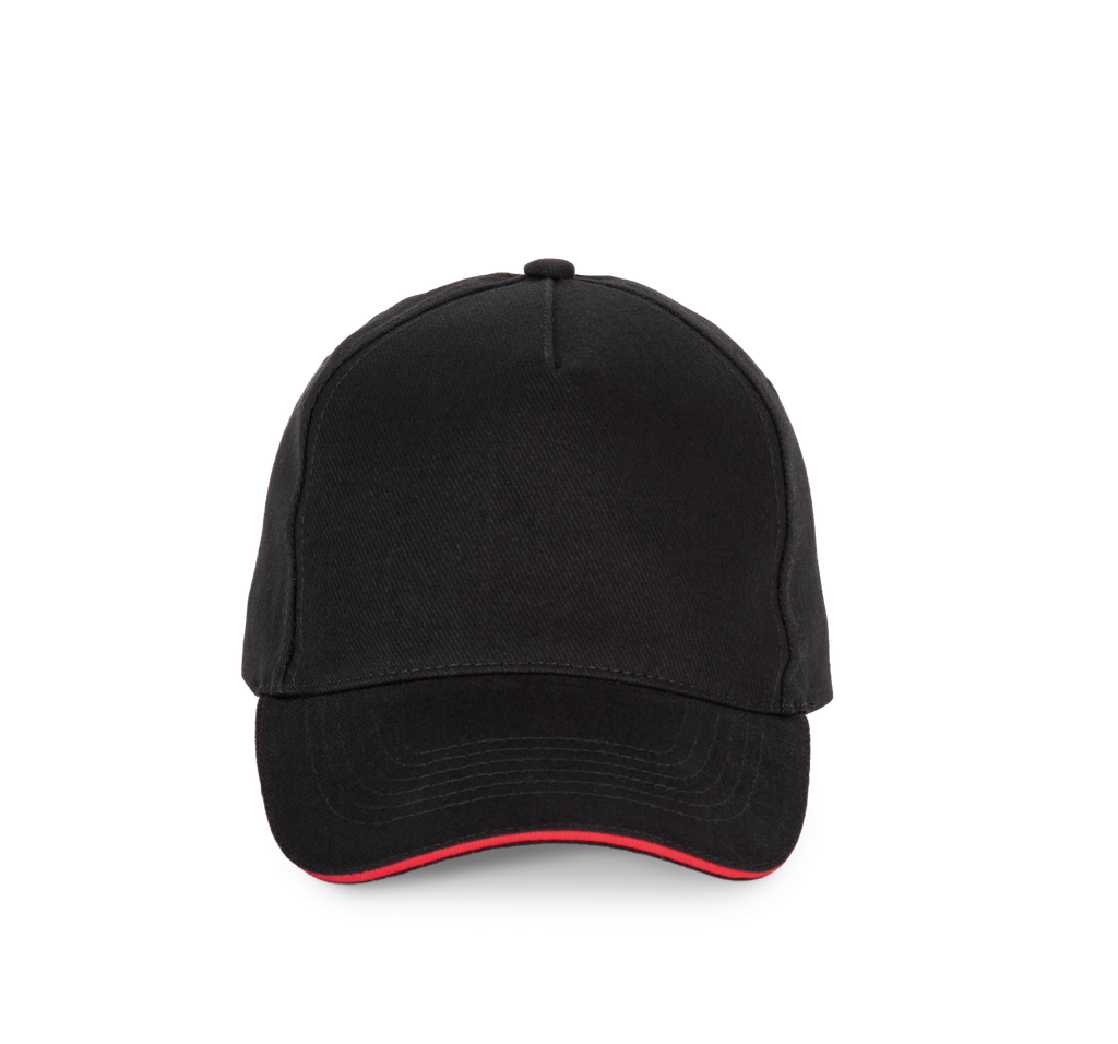 K-up Casquette - 5 panneaux Black / Red (KP189)