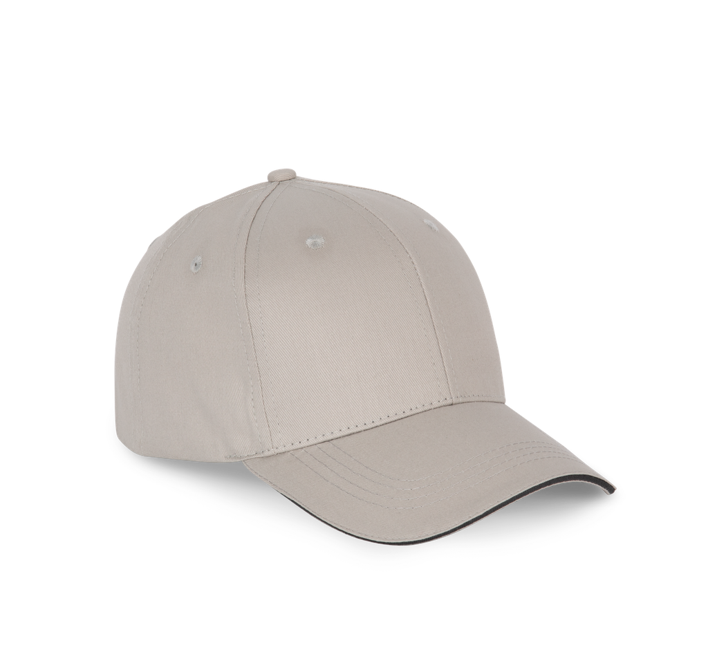K-up Casquette avec sandwich contrasté - 6 panneaux Light Grey / Dark Grey (KP191)
