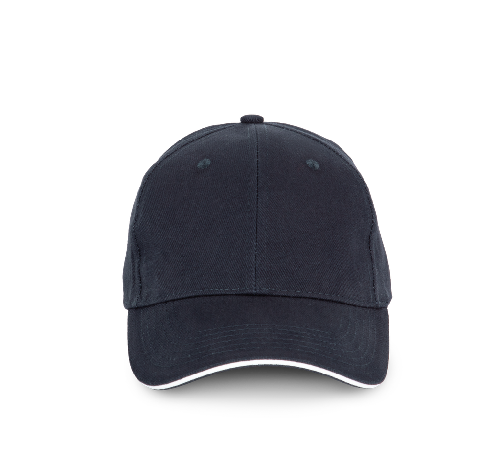 K-up Casquette en coton biologique à sandwich contrasté - 6 panneaux Navy / White (KP198)