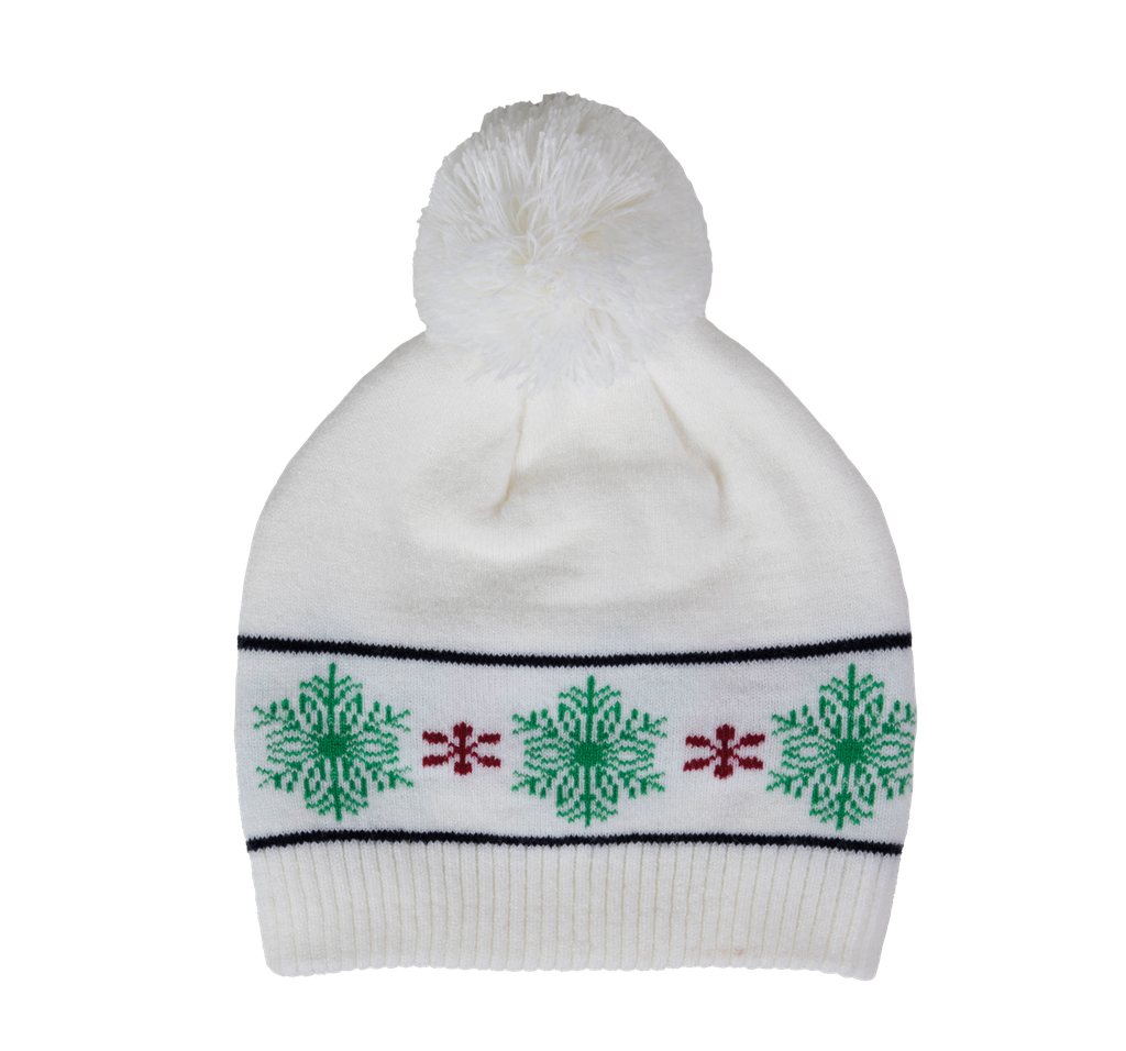 K-up Bonnet motifs de Noël Off White (KP558)