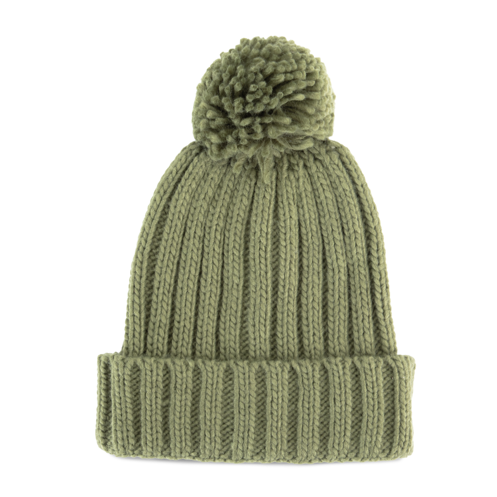 K-up Bonnet à pompon Warm Olive (KP563)