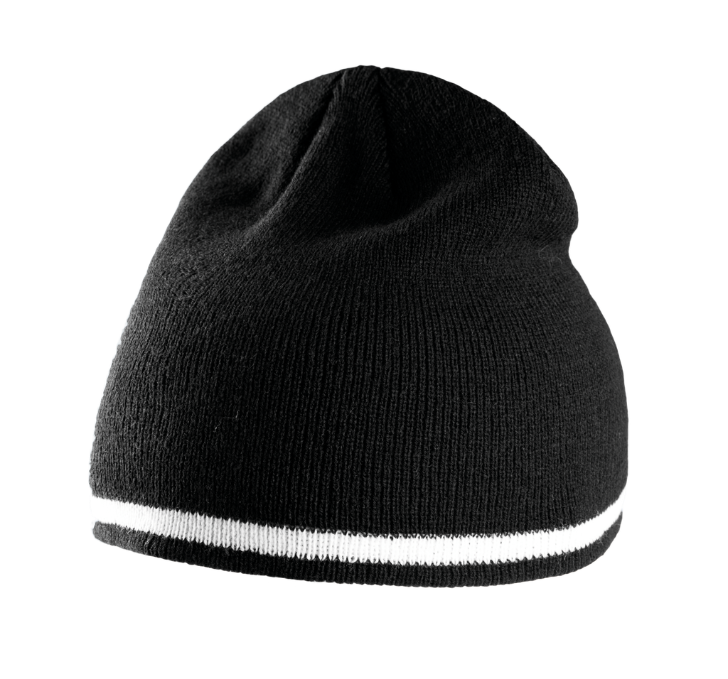 K-up Bonnet bande bicolore contrastée Black / White / Black (KP515)
