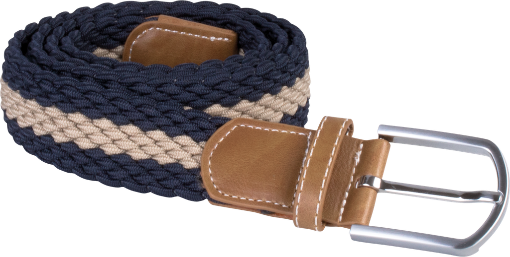 K-up Ceinture tressée élastiquée Navy / Beige (KP805)