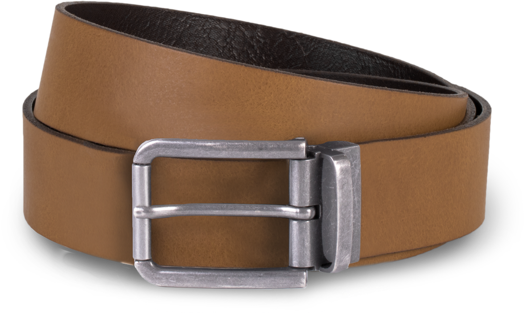 K-up Ceinture en cuir à bord franc - 35 mm Cognac (KP812)