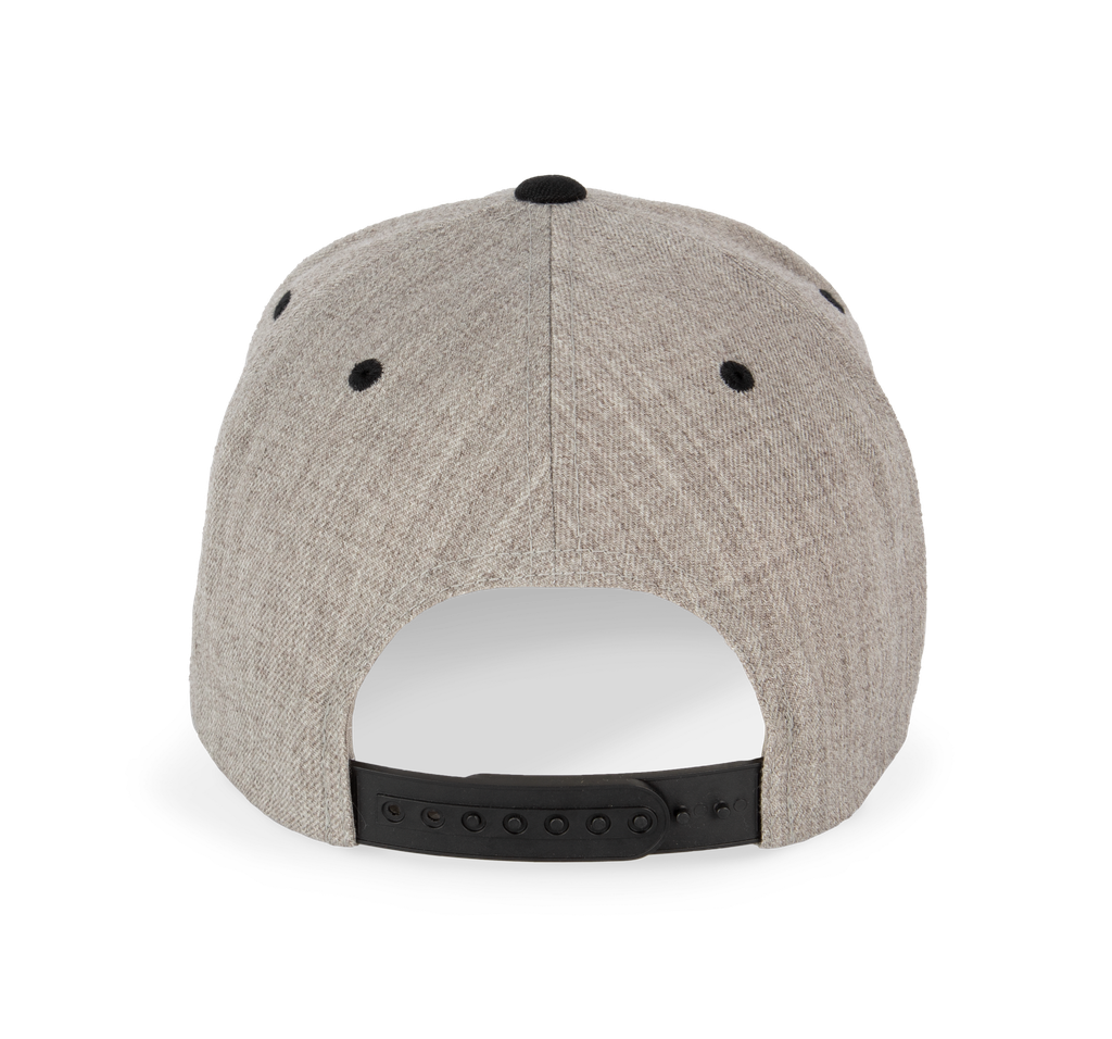 K-up Casquette visière plate - 6 panneaux Heather Grey / Black (KP910)