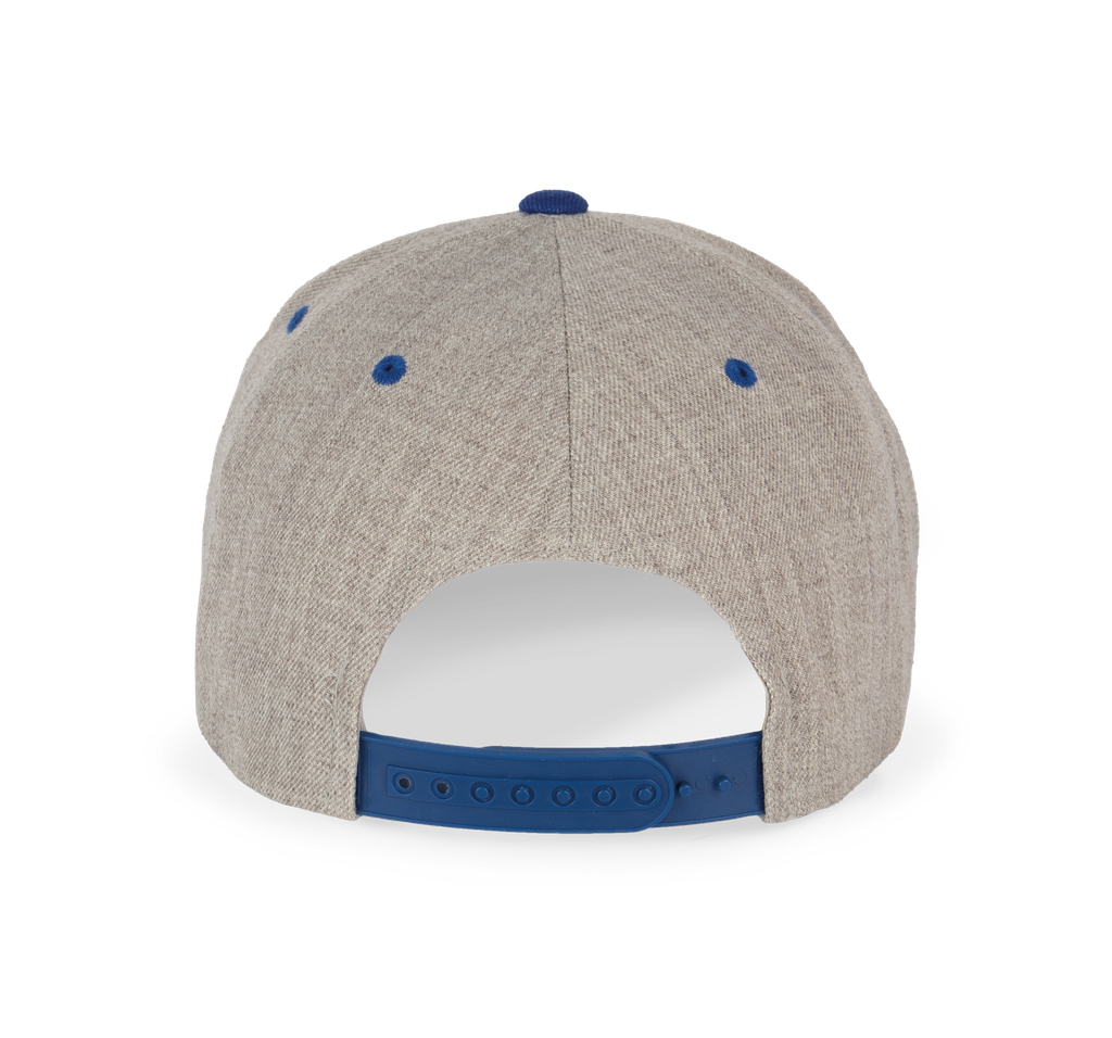 K-up Casquette visière plate - 6 panneaux Heather Grey / Royal Blue (KP910)