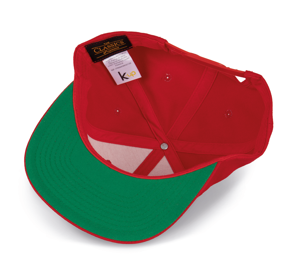 K-up Casquette visière plate - 6 panneaux Red (KP910)