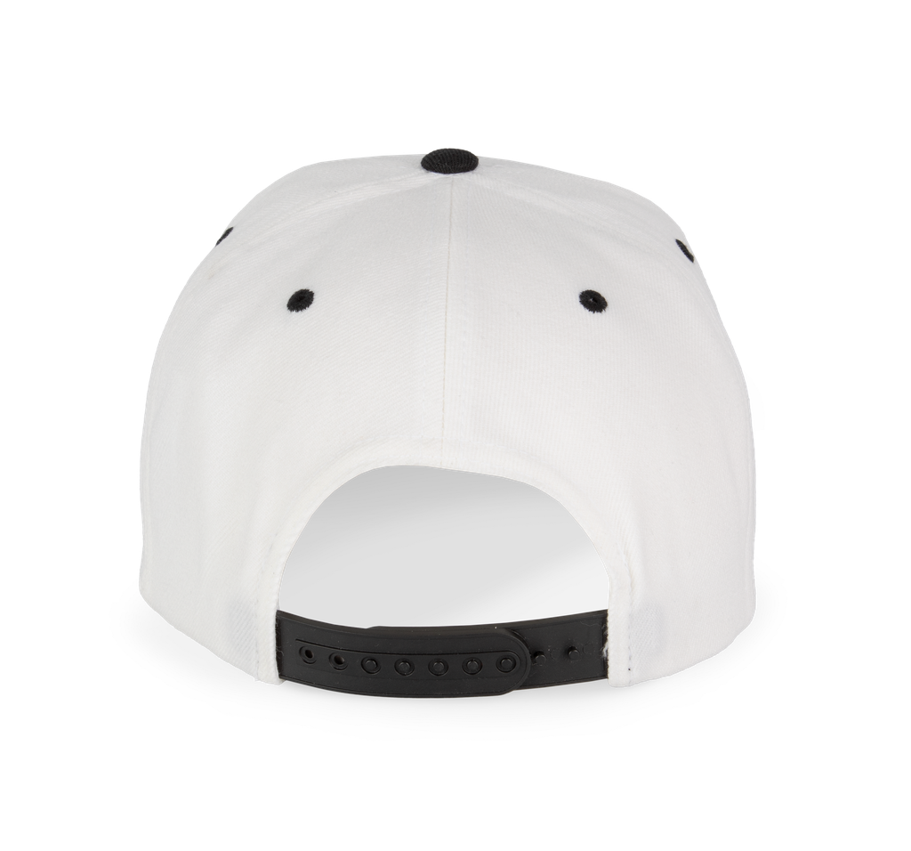 K-up Casquette visière plate - 6 panneaux White / Black (KP910)