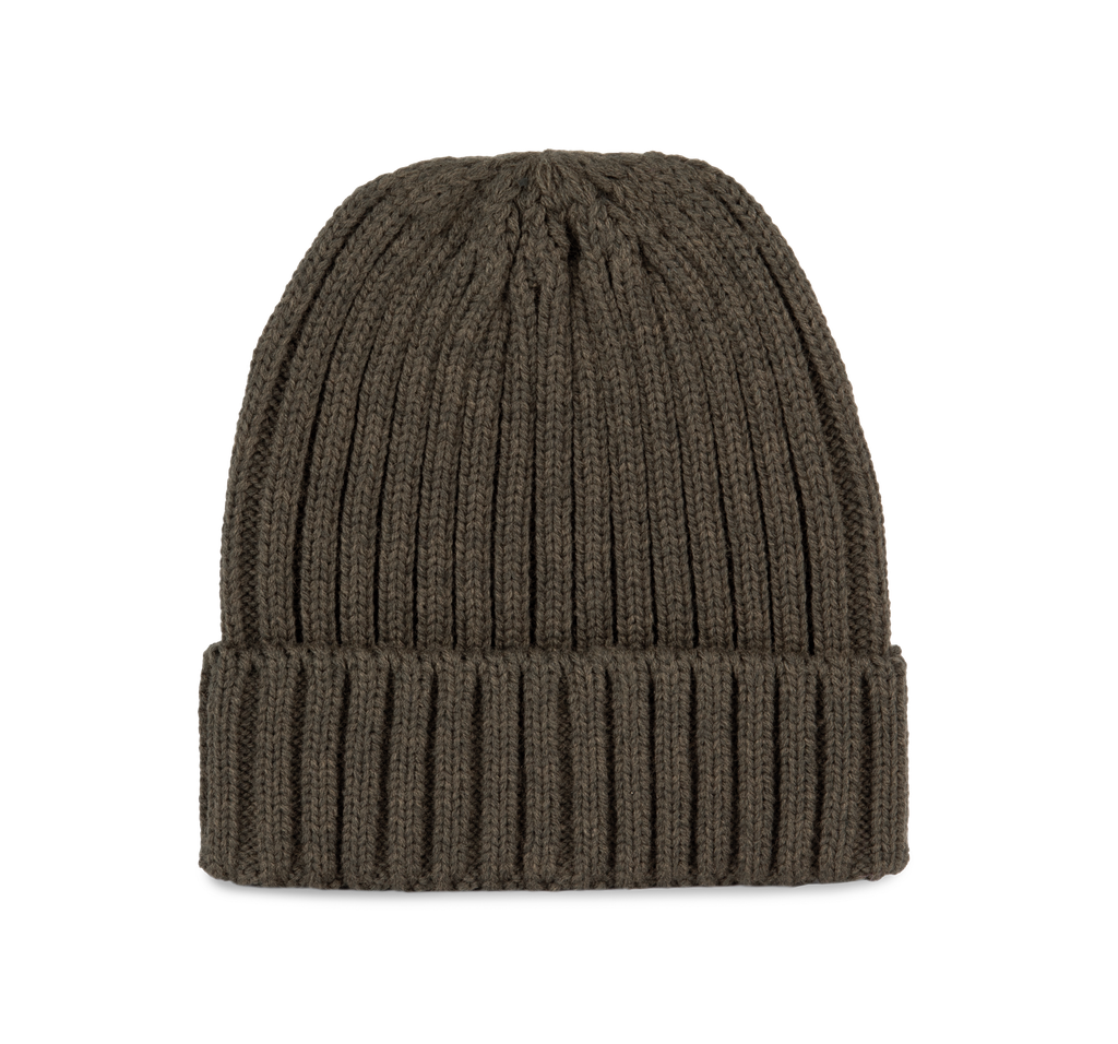 K-up Bonnet à double côte et revers Algae Green (KP953)