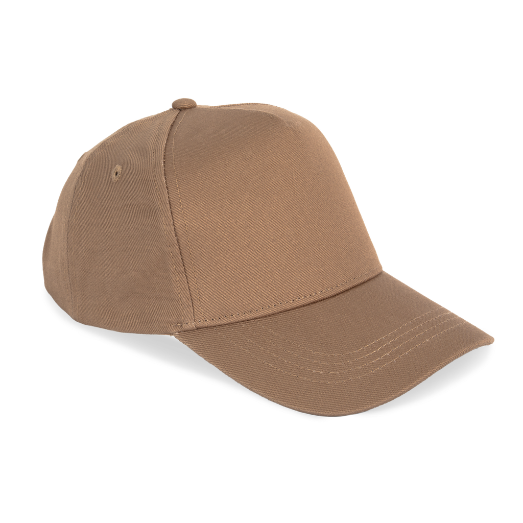 Native Spirit Casquette écoresponsable 5 panneaux unisexe Dark camel (NS037)