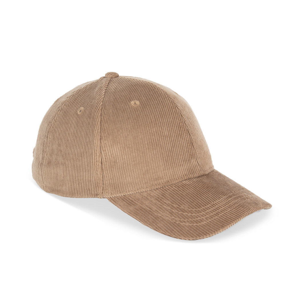 Native Spirit Casquette écoresponsable en velours côtelé 6 panneaux unisexe Dark camel (NS016)