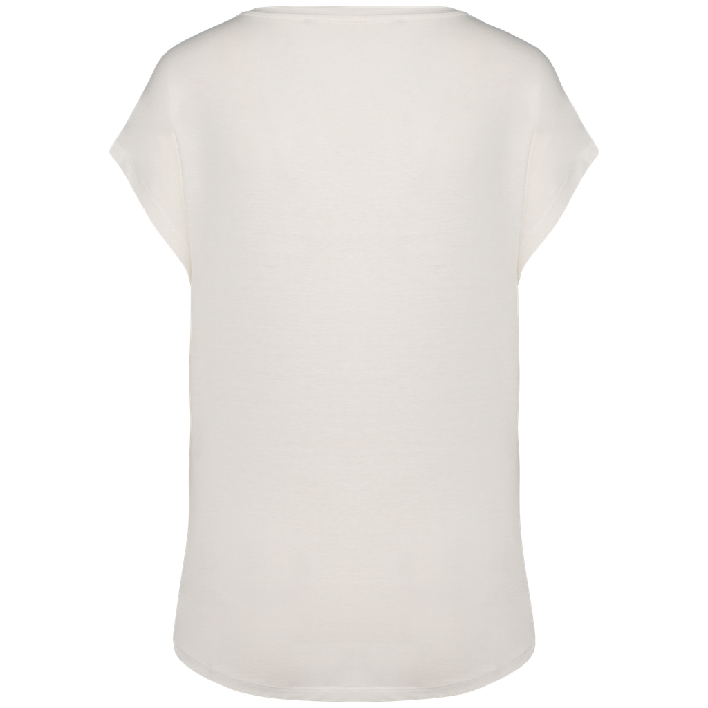 Native Spirit T-shirt écoresponsable loose à col V femme Ivory (NS312)