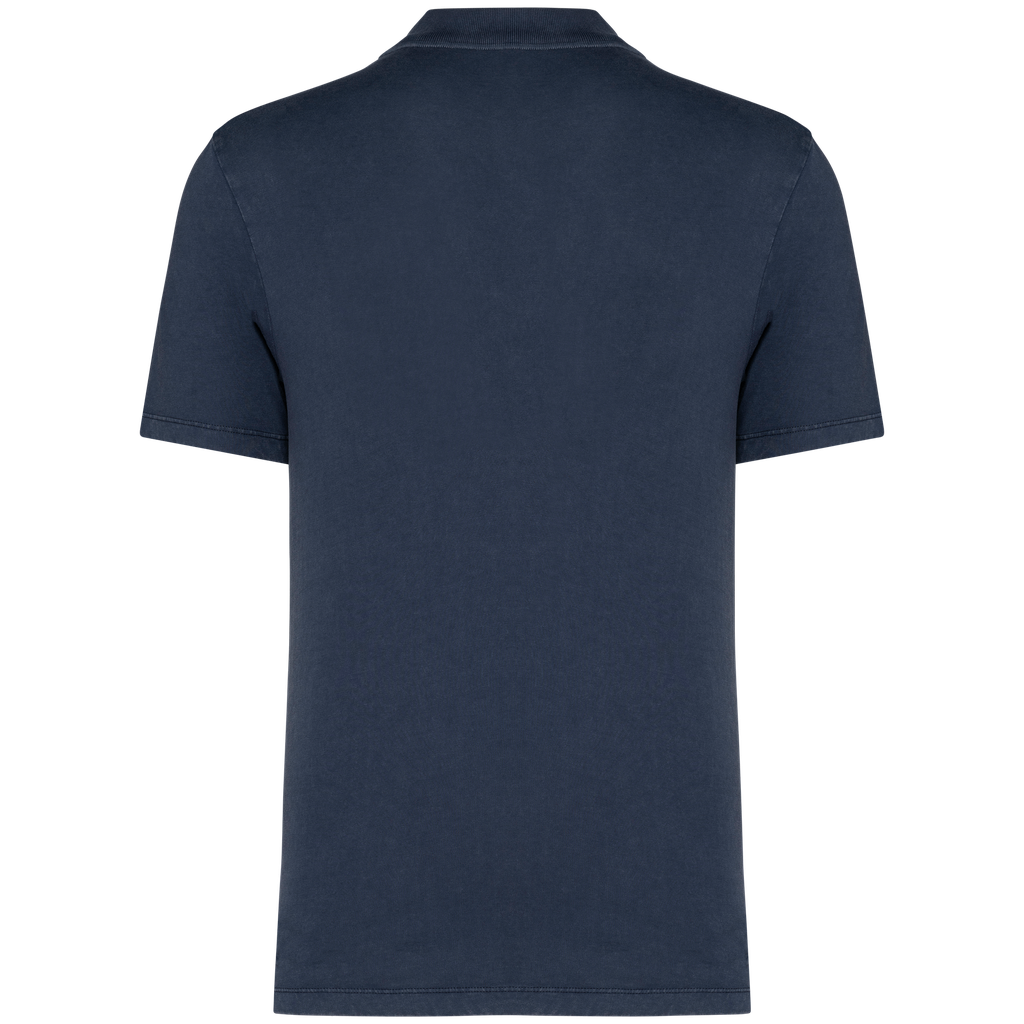 Native Spirit Polo écoresponsable délavé en jersey homme Washed Navy Blue (NS201)