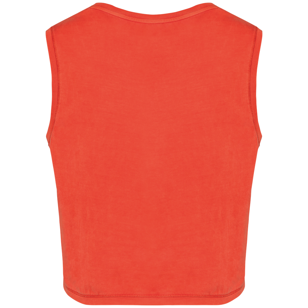 Native Spirit T-shirt écoresponsable crop sans manche femme Washed Paprika (NS342)