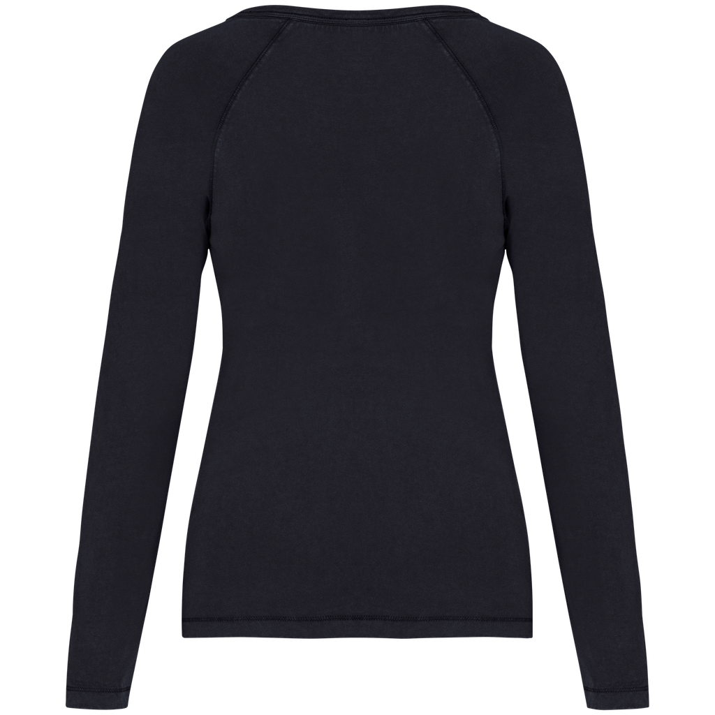 Native Spirit T-shirt écoresponsable raglan manches longues femme Washed Coal Grey (NS339)