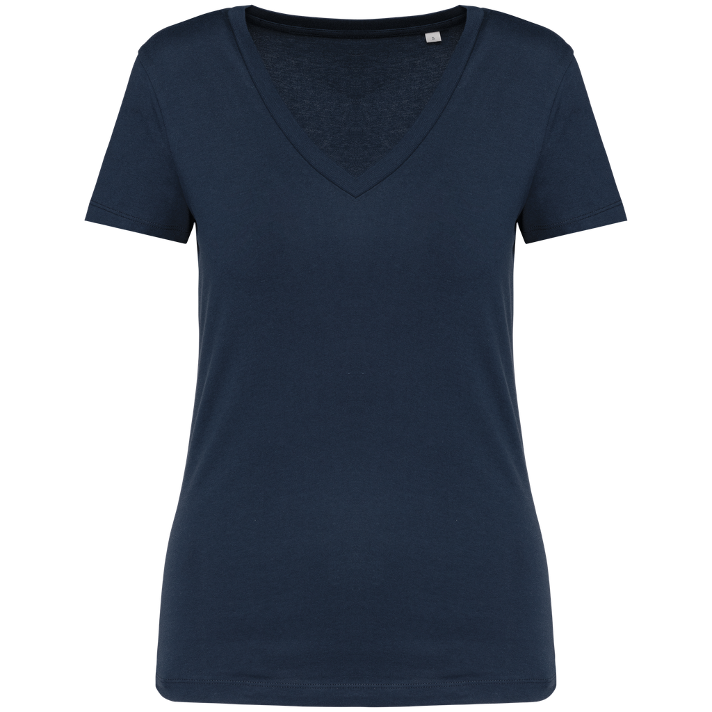 Native Spirit T-shirt écoresponsable col V femme Navy Blue (NS334)