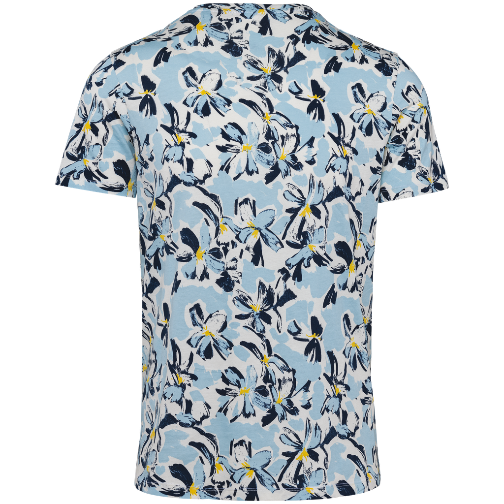 Native Spirit T-shirt écoresponsable imprimé tropical homme Ivory Floral Blue (NS350)