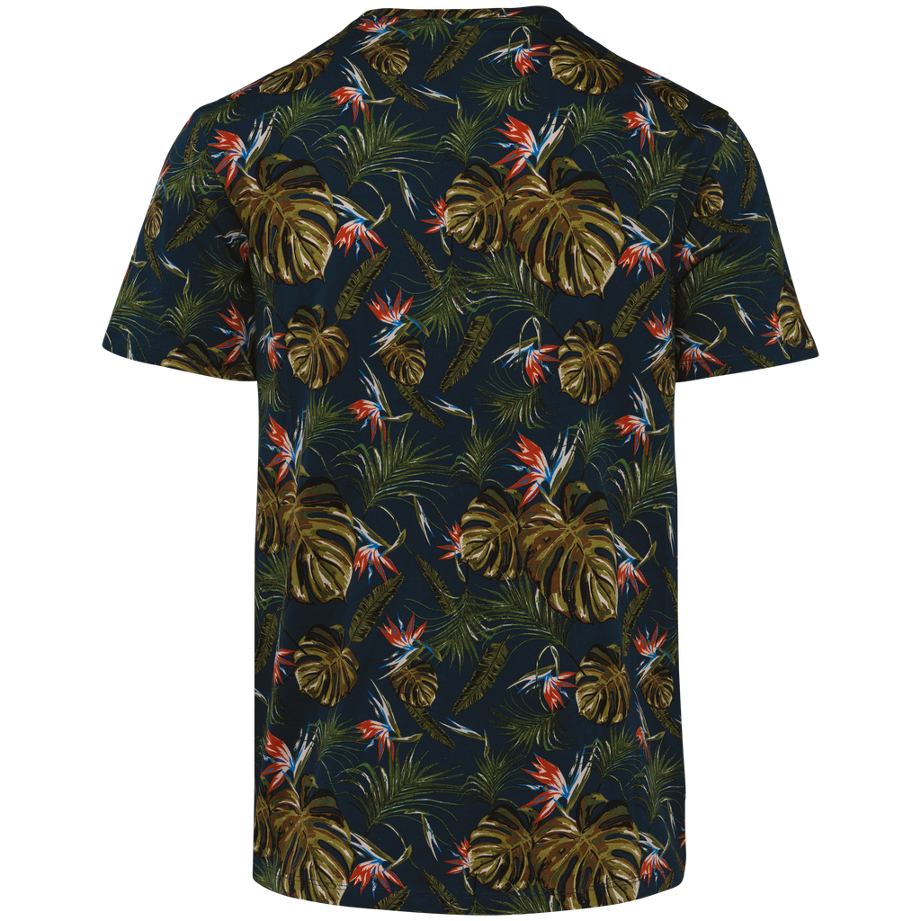 Native Spirit T-shirt écoresponsable imprimé tropical homme Navy Paradise Bird (NS350)