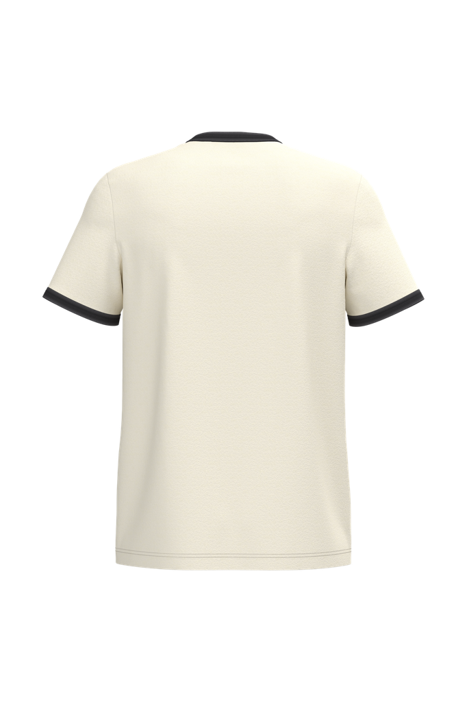 Native Spirit T-shirt ringer écoresponsable à bords contrastés effet délavé homme Ivory / Washed black (NS360)
