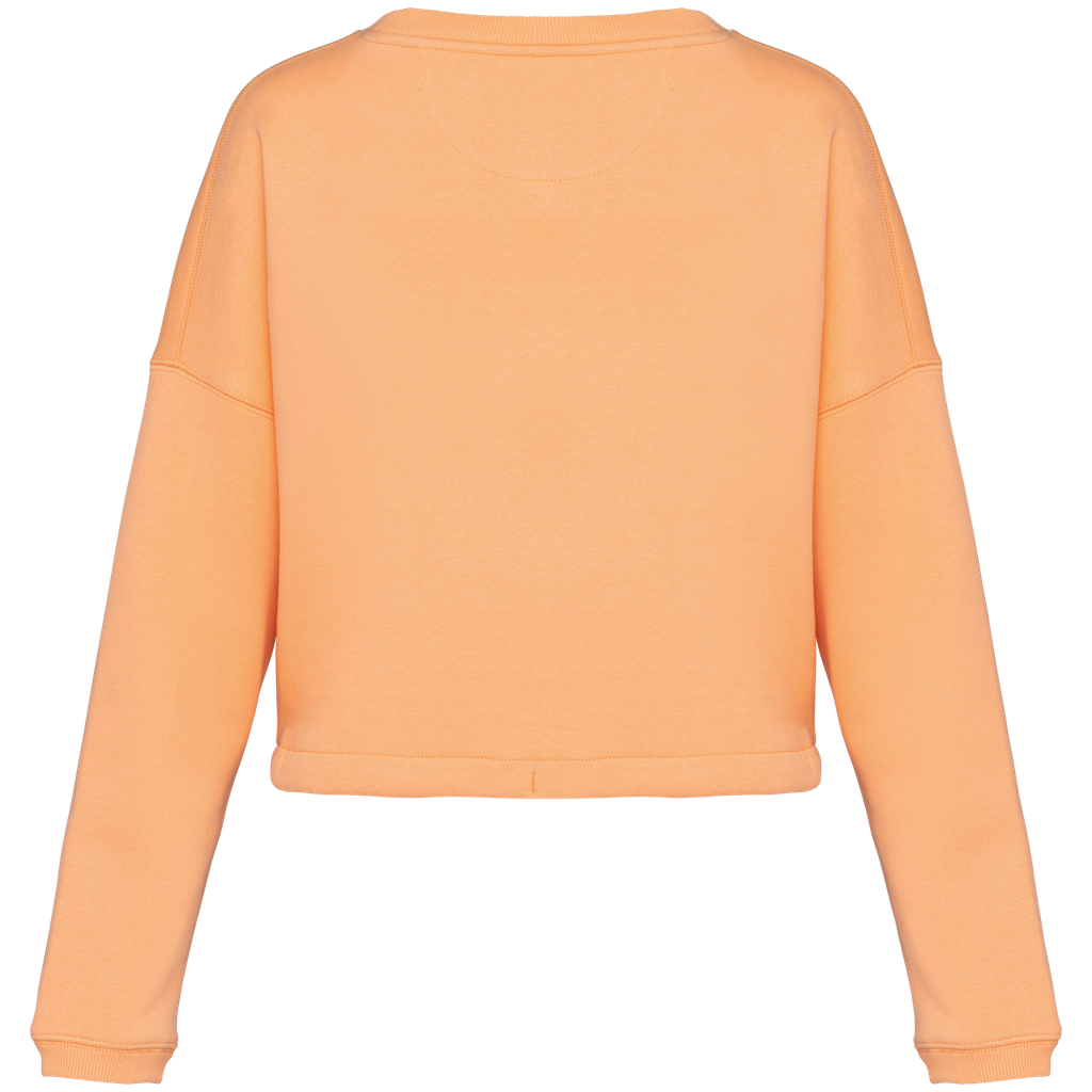 Native Spirit Sweat-shirt écoresponsable à col rond oversize crop femme Apricot (NS429)