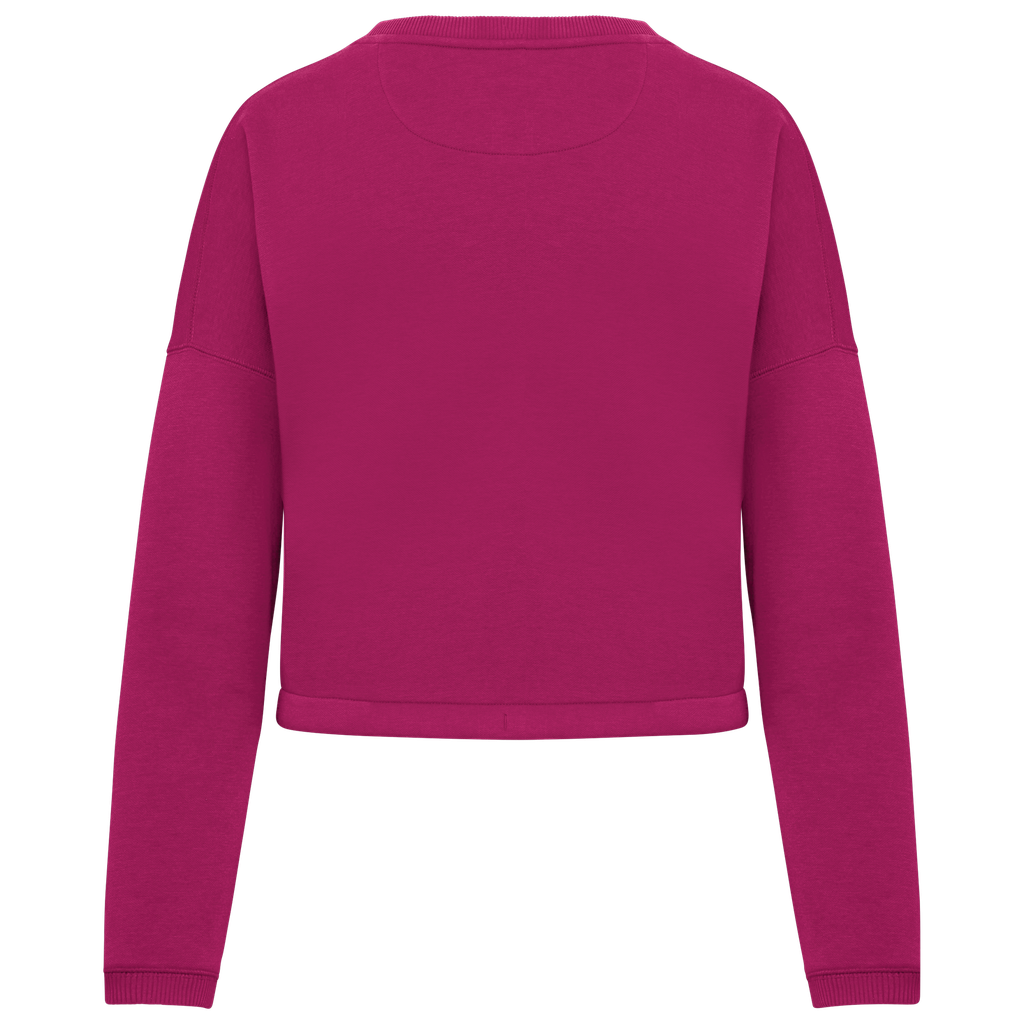 Native Spirit Sweat-shirt écoresponsable à col rond oversize crop femme Cherry Purple (NS429)