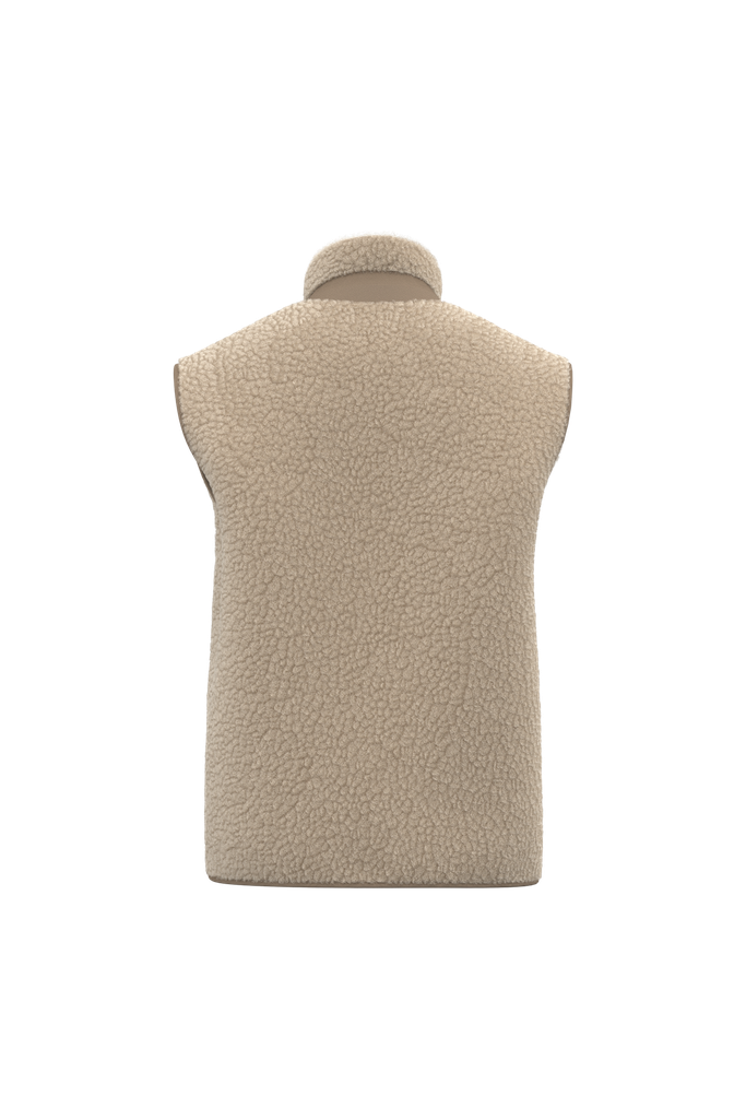 Native Spirit Bodywarmer écoresponsable en sherpa unisexe Wet Sand / Driftwood (NS624)