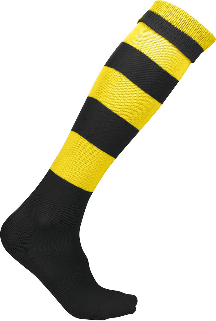 PROACT® Chaussettes de sport cerclées unisexe Black / Sporty Yellow (PA021)