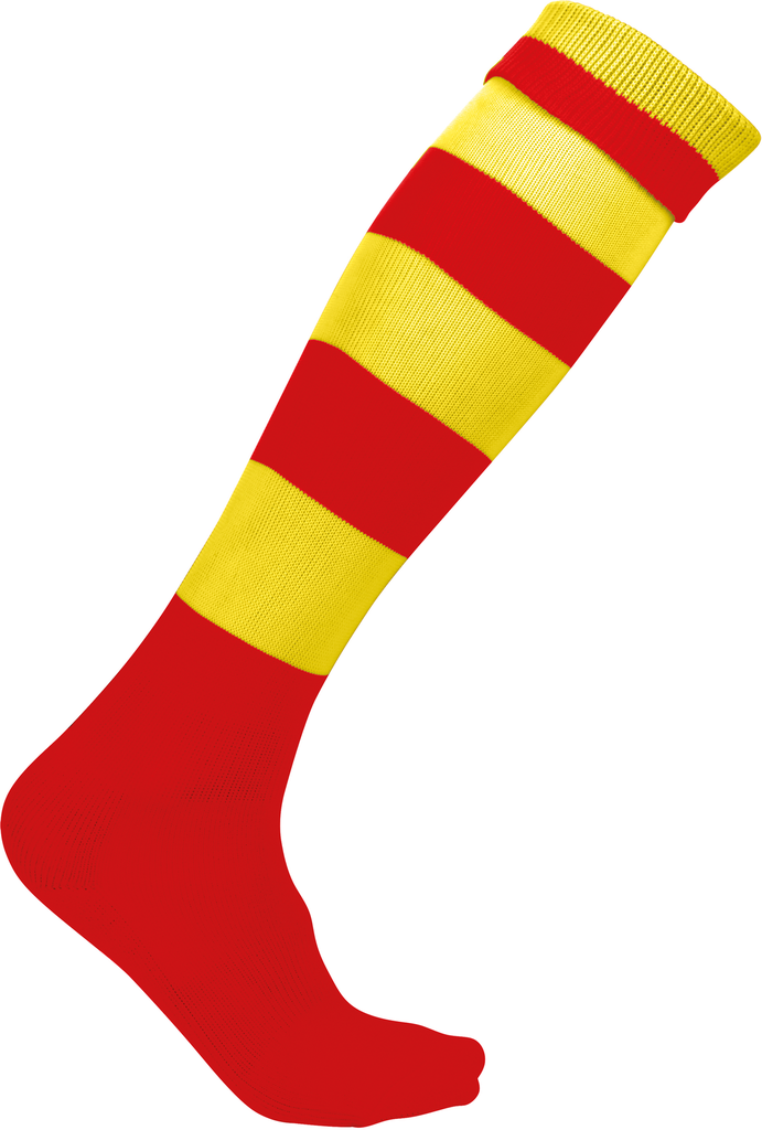 PROACT® Chaussettes de sport cerclées unisexe Sporty Red / Sporty Yellow (PA021)