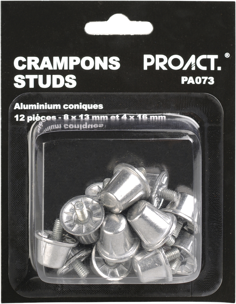 PROACT® Boîte de 12 crampons alu coniques Silver (PA073)