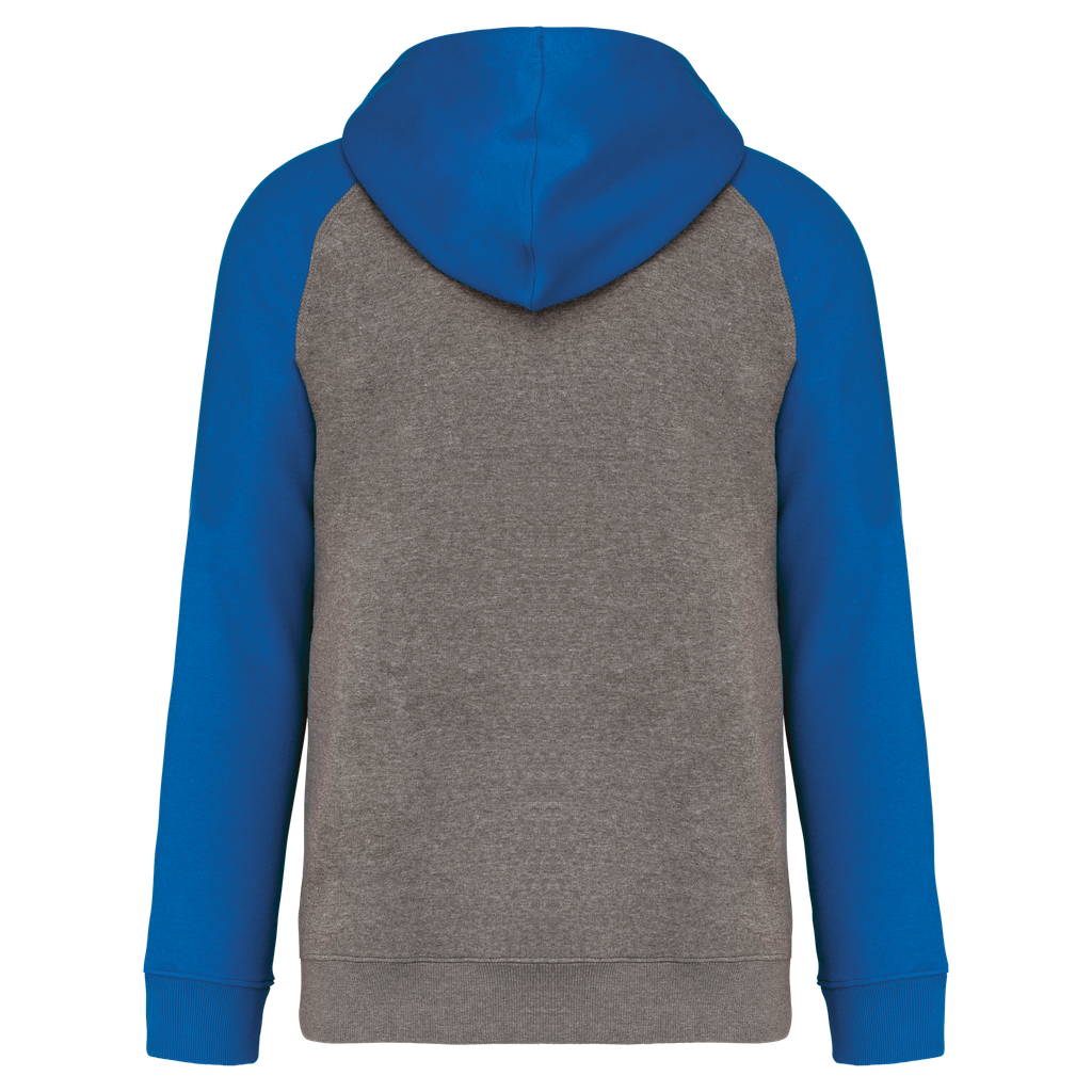 PROACT® Sweat-shirt à capuche bicolore unisexe Grey heather/Sporty royal blue (PA369)