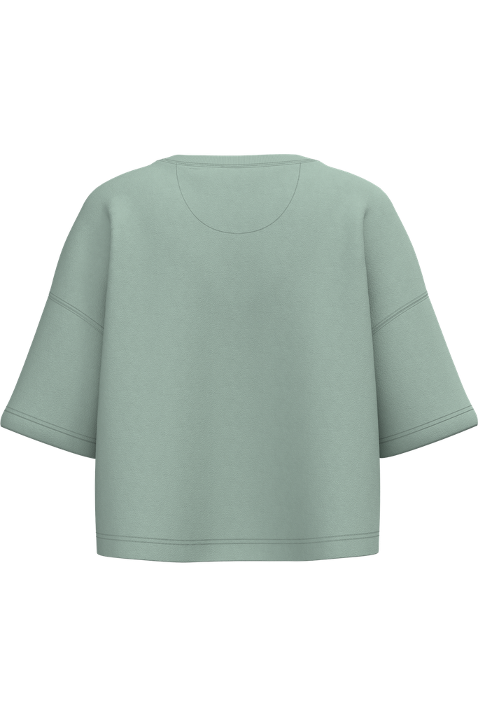PROACT® Sweat-shirt crop à manches courtes col rond femme Sage (PA394)