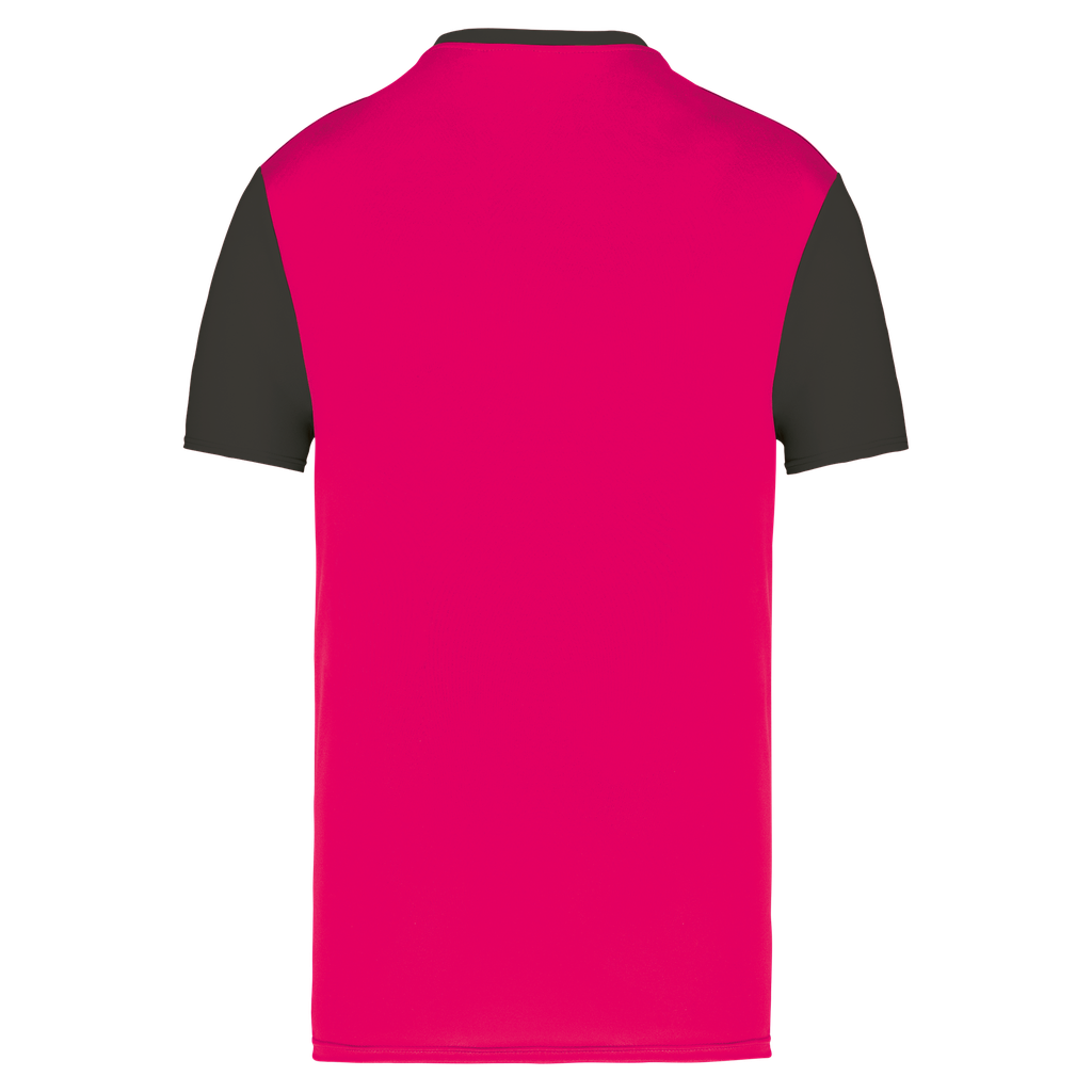 PROACT® Maillot multisport manches courtes bicolore unisexe Sporty Pink / Dark Grey (PA4023)