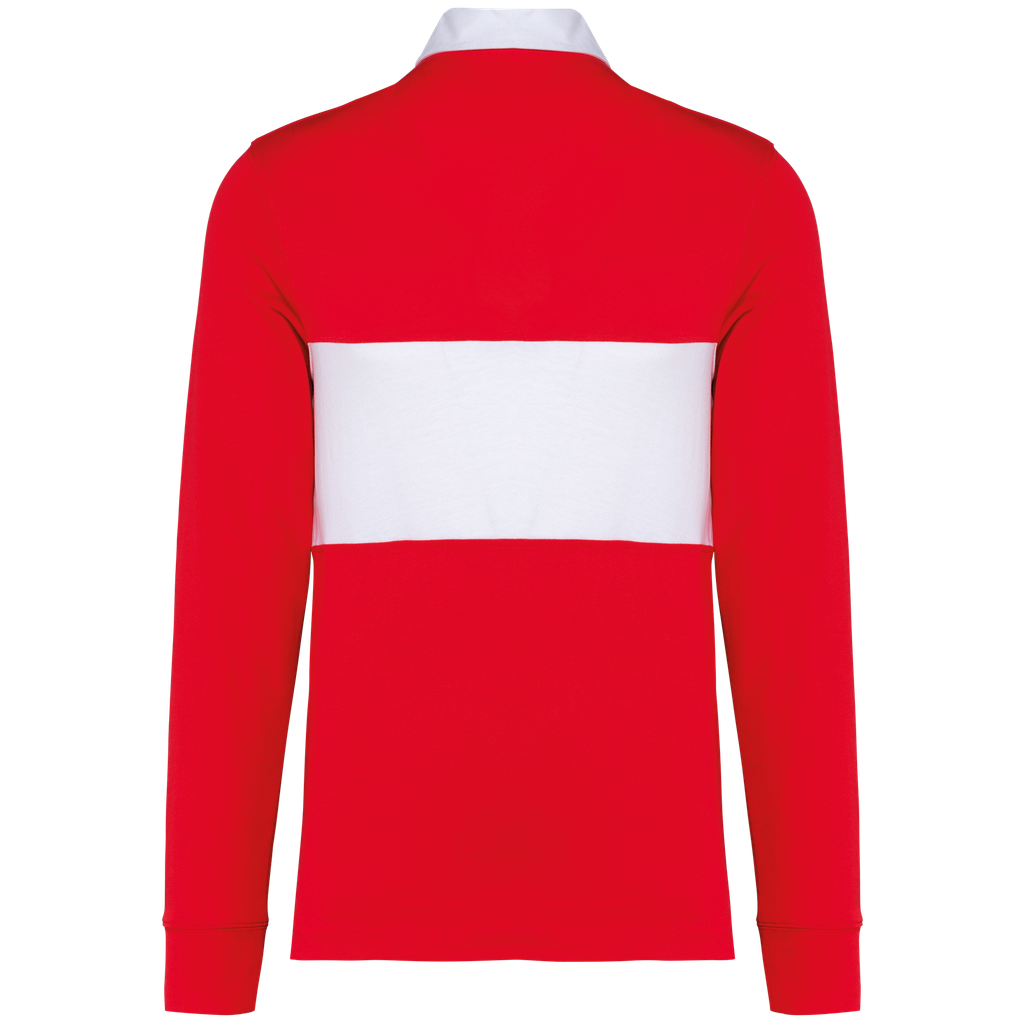 PROACT® Polo Rugby manches longues Sporty Red / White (PA429)