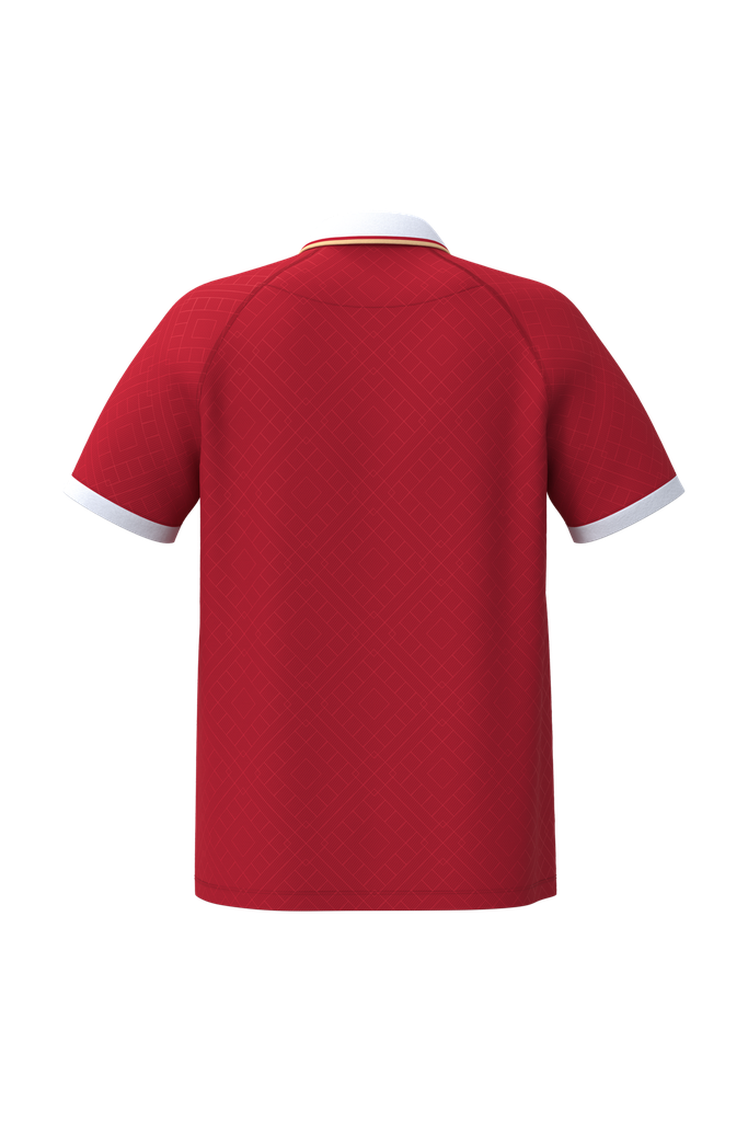 PROACT® Maillot lifestyle à col polo unisexe Sporty Red / White / Gold (PA497)