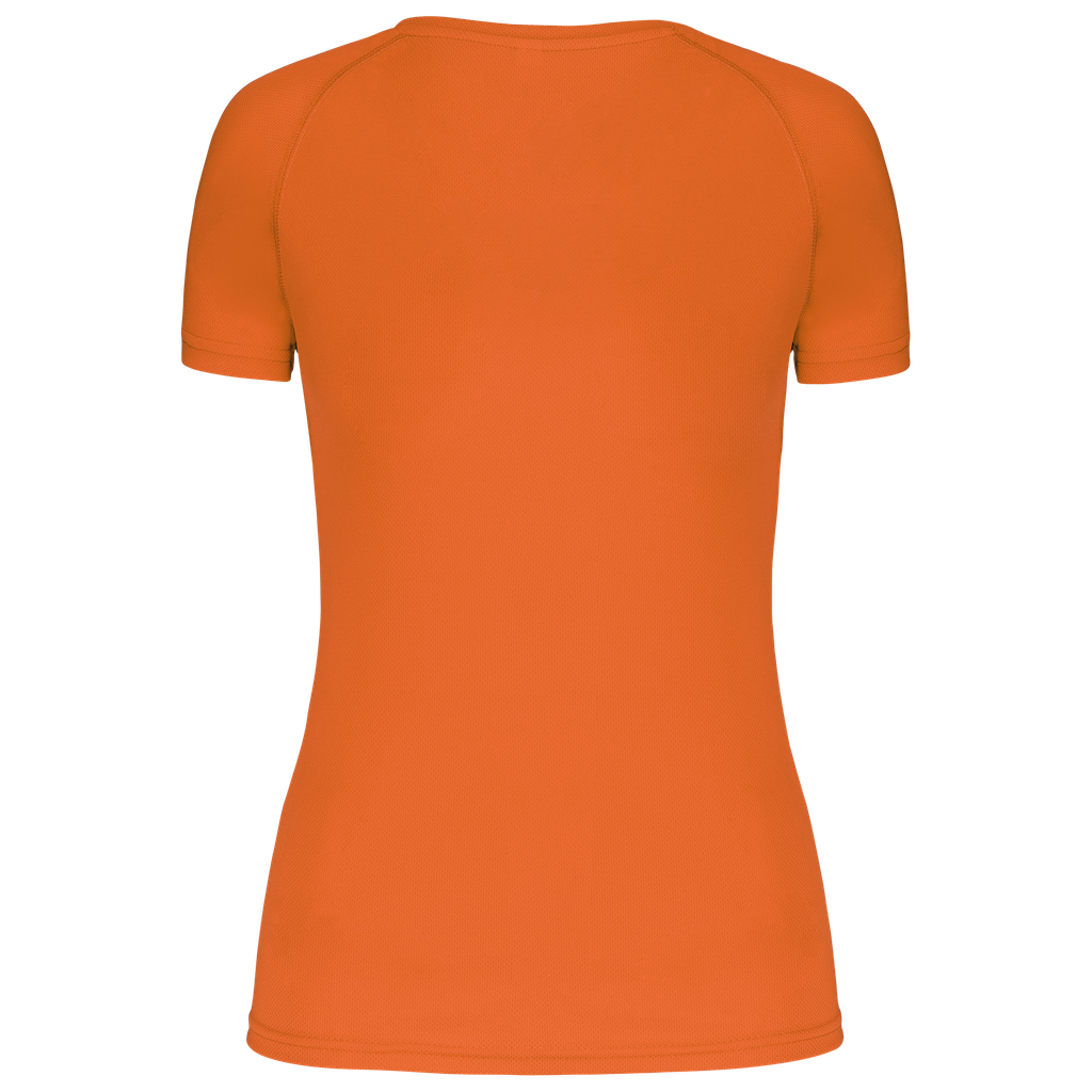 PROACT® T-shirt de sport manches courtes col v femme Fluorescent Orange (PA477)