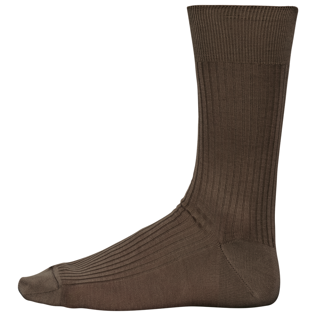 Kariban Premium Chaussettes coton rib 4x2 fil d'Écosse homme Chocolate (PK801)