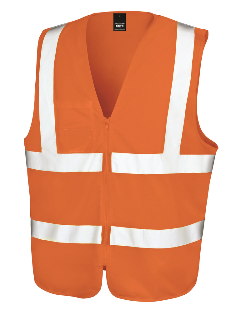Result Gilet de sécurité zippé Fluorescent Orange (R202X)