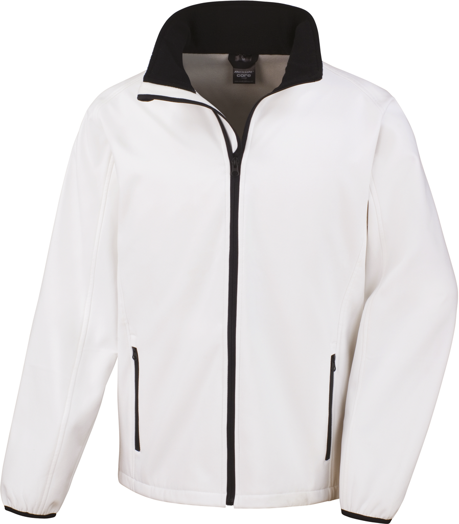 Result Veste Softshell Homme Printable White / Black (R231M)