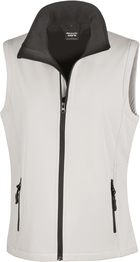 Result Bodywarmer Softshell Femme Printable White / Black (R232F)