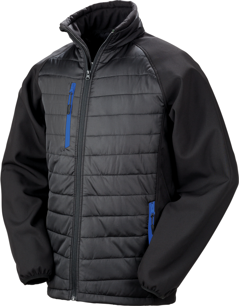 Result Veste softshell rembourrée black compass recyclée Black / Royal Blue (R237X)