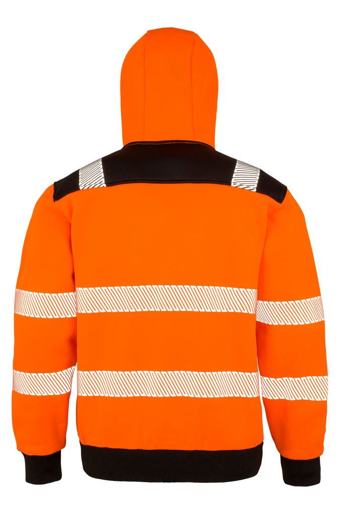 Result Sweat-shirt à capuche de sécurité recyclé Fluorescent Orange (R503X)