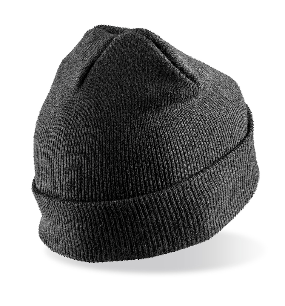 Result Bonnet imprimable double Tricot Black (RC027)