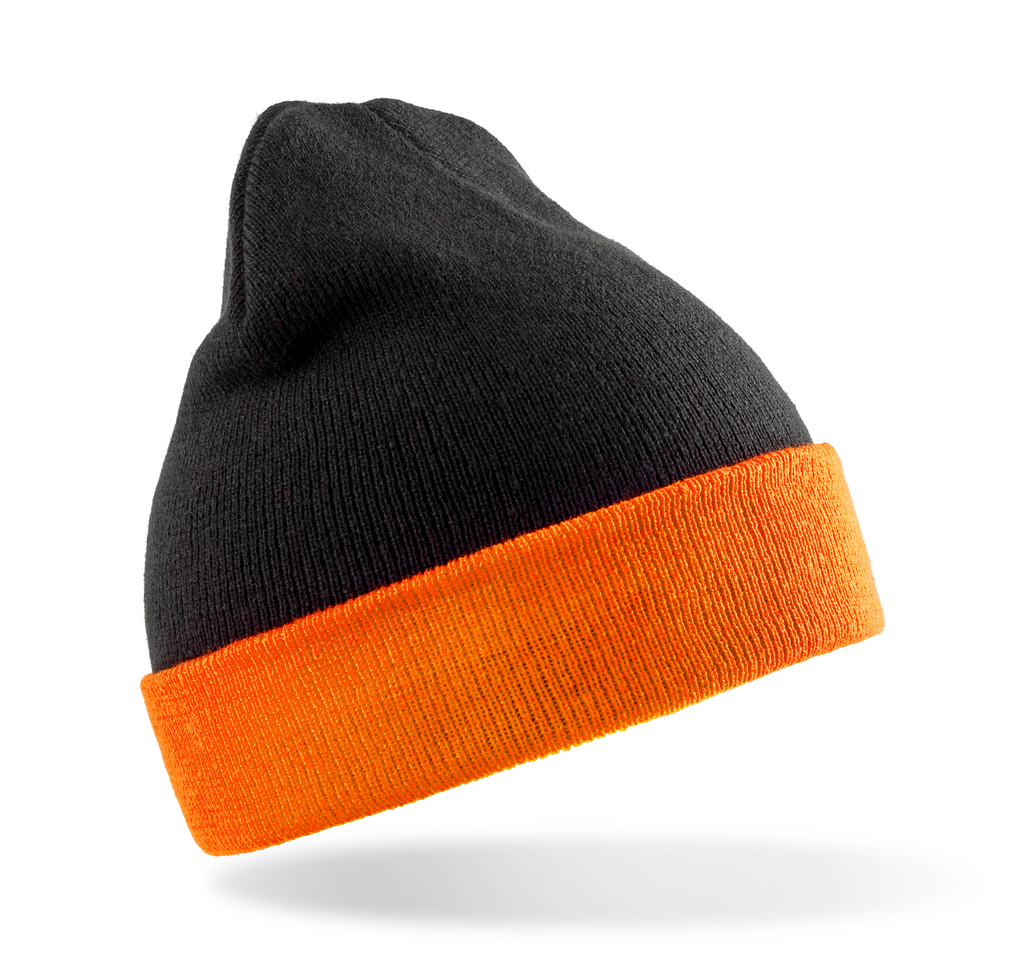 Result Bonnet classique recyclé Black / Orange (RC930X)