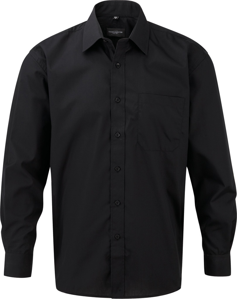 Russell Chemise homme popeline polycoton manches longues Black (RU934M)