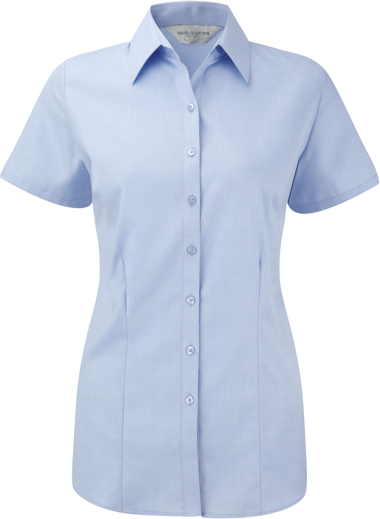 Russell Chemise femme manche courtes à chevrons Light Blue (RU963F)