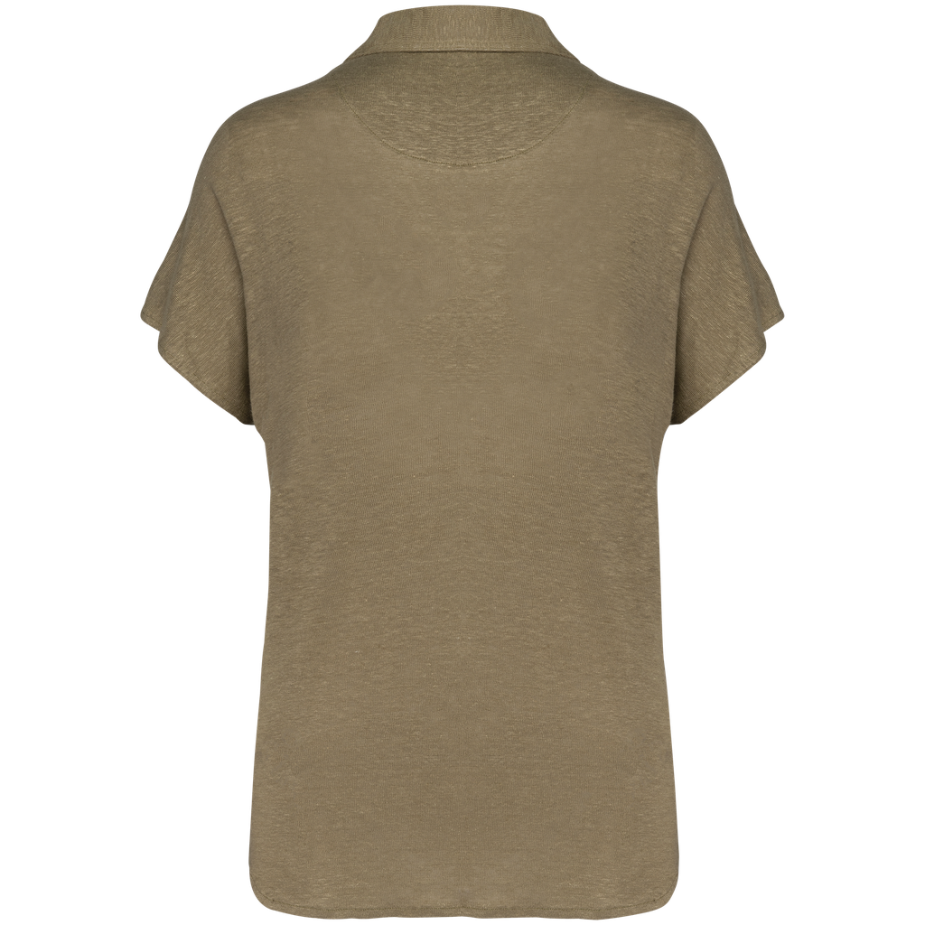 Spasso Polo en lin femme Light Olive Green (SP221)