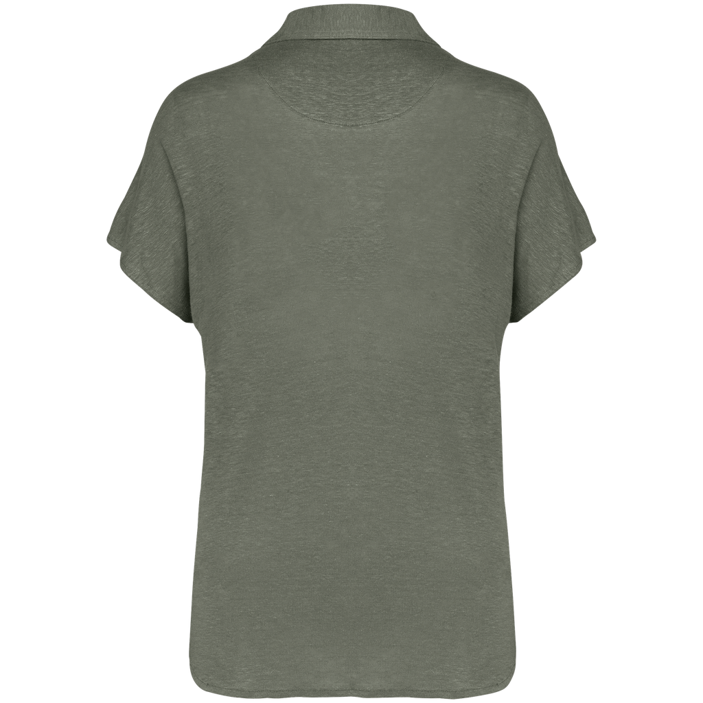 Spasso Polo en lin femme Organic Khaki (SP221)