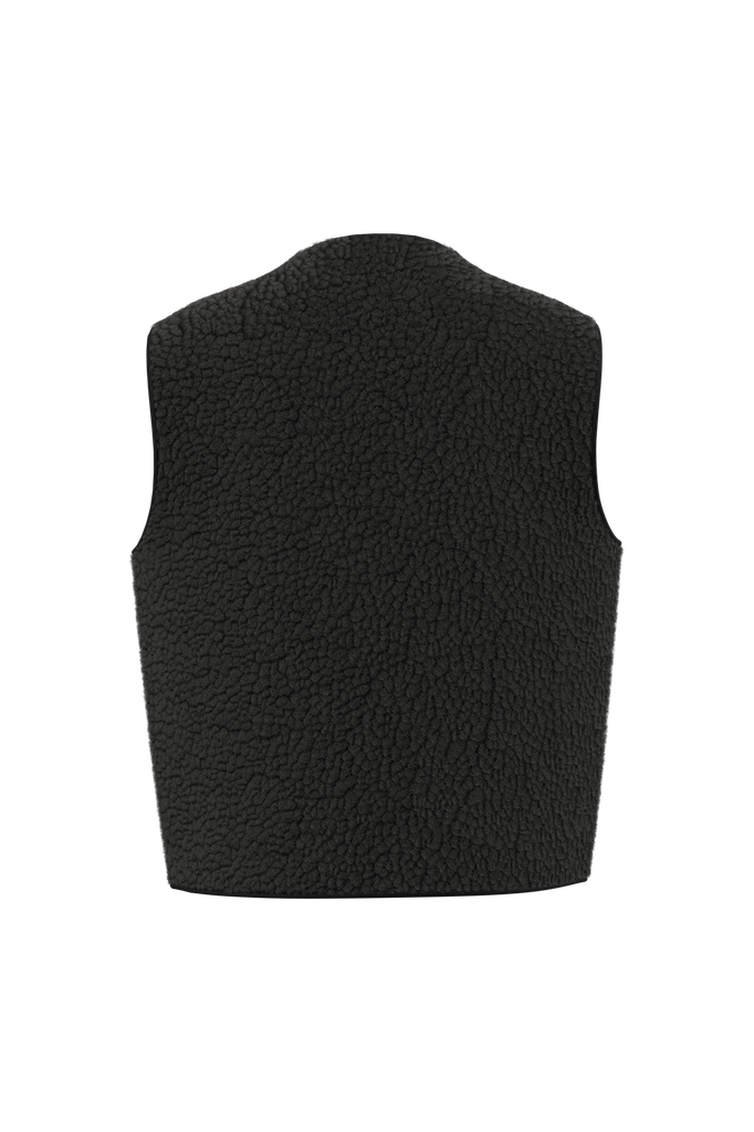 Spasso Veste sans manches en sherpa femme Black (SP604)